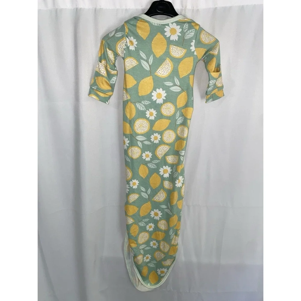 NWT Copper Pearl Newborn Knotted Gown Lemon Print